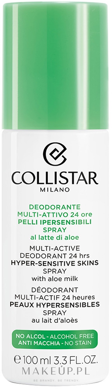 Multiaktywny dezodorant w sprayu do skóry wrażliwej - Collistar Multi-Active Deodorant 24 Hours Spray — Zdjęcie 100 ml