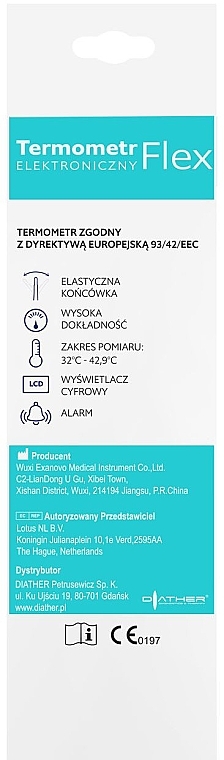 Termometr elektroniczny z elastyczną końcówką - Diather Diagnostics & Therapy Electronic Flex — Zdjęcie N2