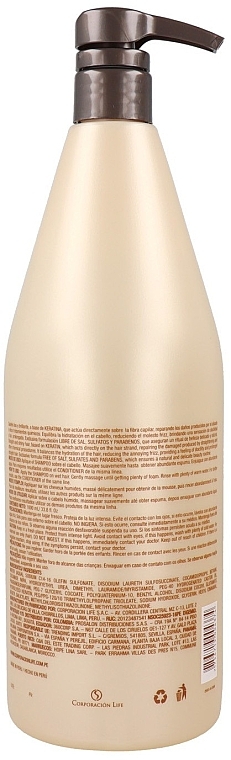 Szampon do włosów z keratyną - Placenta Life Be Natural Lisso Keratina Shampoo — Zdjęcie N2