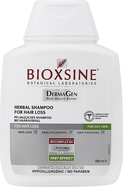 Szampon ziołowy do włosów przetłuszczających się przeciw wypadaniu - Biota Bioxsine Shampoo — Zdjęcie N1