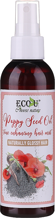 Nabłyszczający spray do włosów z olejem makowym - Eco U  — Zdjęcie N1