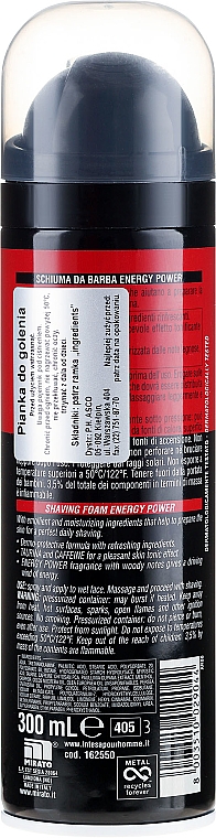 Pianka do golenia - Intesa Shaving Foam Energy Power — Zdjęcie N2