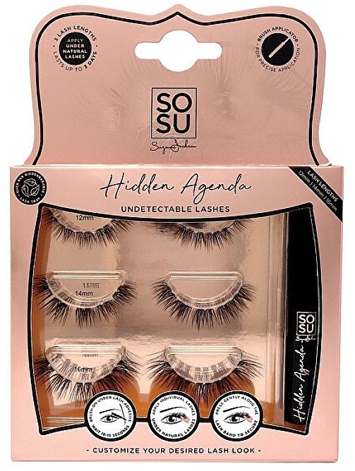 Zestaw sztucznych rzęs 12-16 mm+klej - Sosu by SJ Hidden Agenda Undetectable Lashes — Zdjęcie N1