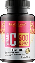 Kup Witamina C Acerola o smaku pomarańczowym, 100 tabletek - Golden Pharm