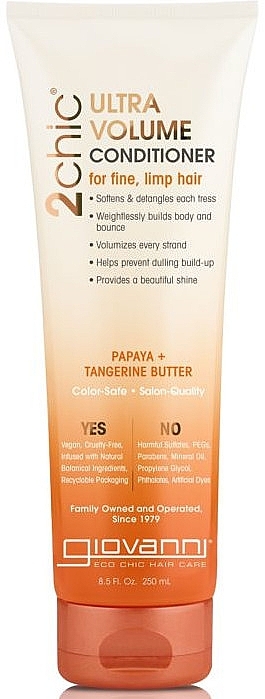 Odżywka zwiększająca objętość - Giovanni 2 Chic Ultra-Volume Conditioner TanGerine Papaya Butter — Zdjęcie N1