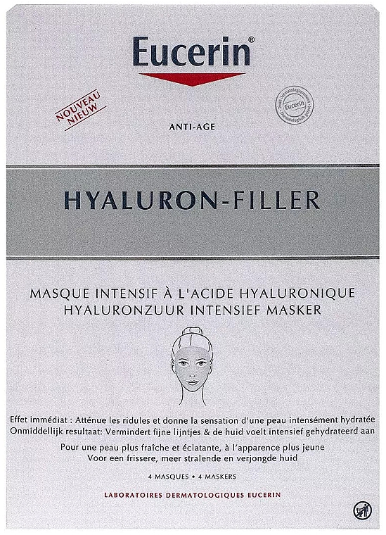 Intensywna maska na tkaninie do twarzy z kwasem hialuronowym - Eucerin Hyaluron-Filler Hyaluron Intensive Mask — Zdjęcie N3