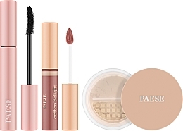 Kup Zestaw - Paese Nature Look Set (mascara/9ml + l/gloss/7.5ml + powder/10g)