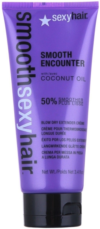 Nawilżający krem zmiękczający z olejem kokosowym - SexyHair SmoothSexyHair Smooth Encounter Blow Dry Extender Cream
