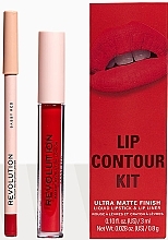 Zestaw do makijażu ust - Makeup Revolution Lip Contour Kit Sassy Red (lipstick/3ml + l/pencil/0.8g) — Zdjęcie N2