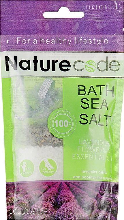 Sól do kąpieli z kwiatem lawendy i olejkami eterycznymi - Nature Code Bath Sea Salt — Zdjęcie N1