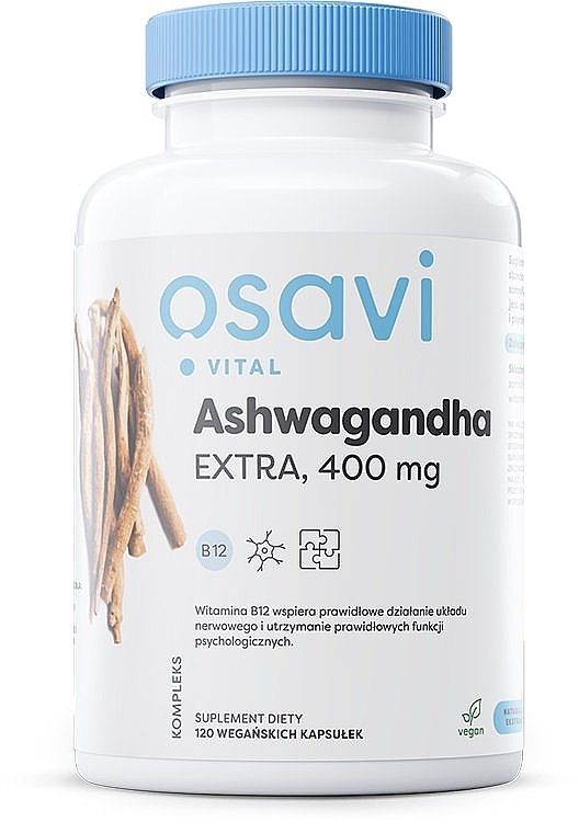 Suplement diety Ashwagandha, 400 mg - Osavi Ashwagandha Extra — Zdjęcie N2