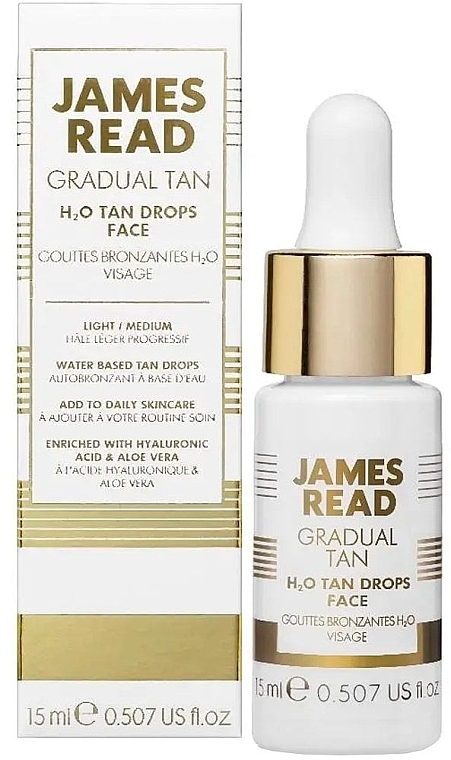 Opalające krople do twarzy - James Read Gradual Tan H2O Tan Drops Face Travel Size — Zdjęcie N1