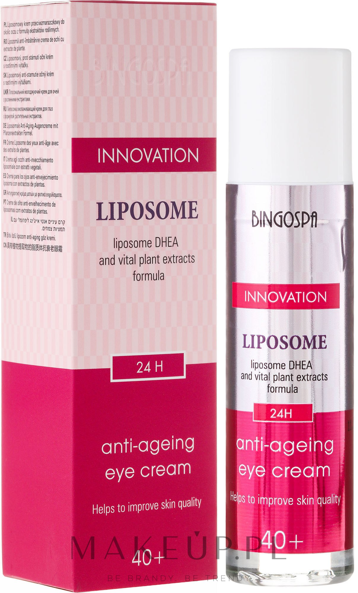 Liposomowy krem przeciwzmarszczkowy na okolice oczu 40+ na dzień i na noc - BingoSpa Liposome Anti-Ageing Eye Cream — Zdjęcie 50 g