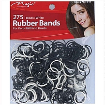 Kup Gumki do włosów, 275 sztuk, czarno-białe - Magic Collection Rubber Hair Bands Black And White