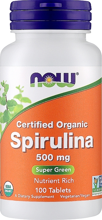 Spirulina ekologiczna bez GMO - Now Foods Certified Organic Spirulina Tablets — Zdjęcie N1