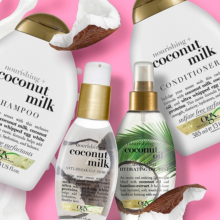 Odżywczy szampon do włosów z mleczkiem kokosowym - OGX Nourishing Coconut Milk Shampoo — Zdjęcie N5
