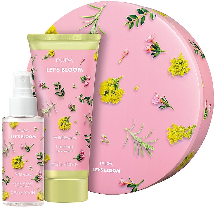 Zestaw - Pupa Let's Bloom Wild Flowers Kit (sh/milk/200ml + scent/water/100ml) — Zdjęcie N1