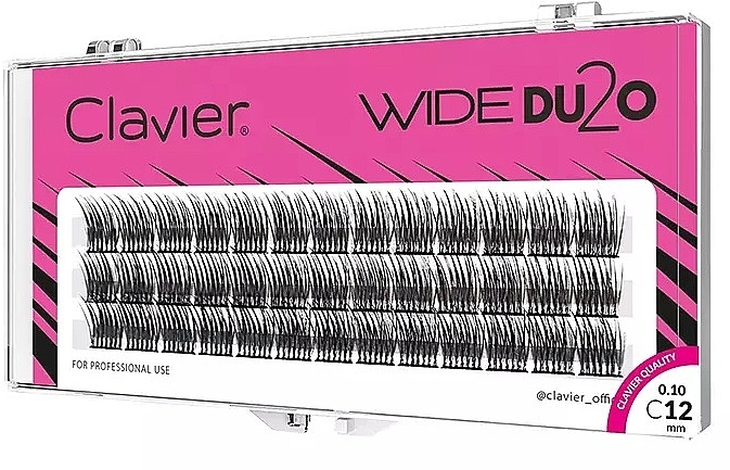 Sztuczne rzęsy, 12 mm - Clavier Wide DU2O Eyelashes — Zdjęcie N1