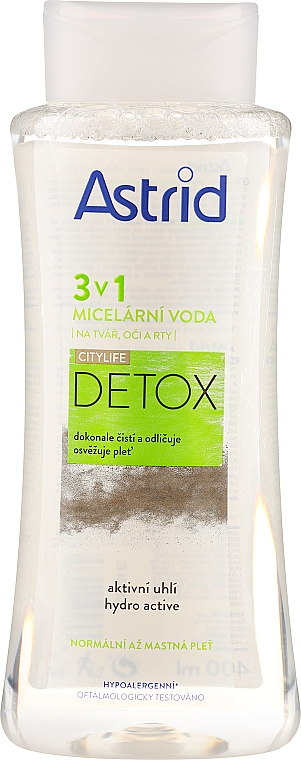 Płyn micelarny do normalnej i tłustej cery - Astrid CityLife Detox 3in1 Micellar Water — Zdjęcie N1