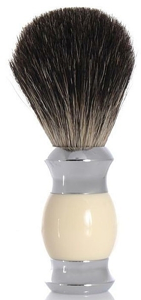 Pędzel do golenia z włosia borsuka, polimerowa rączka, beż ze srebrem - Golddachs Pure Badger Polymer Handle Beige Silver — Zdjęcie N1