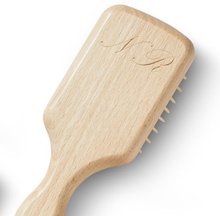 Kwadratowa szczotka do włosów 17 cm - Acca Kappa Pneumatic Beechwood Brush — Zdjęcie N2