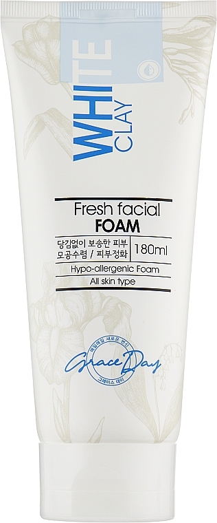 Hipoalergiczna pianka do mycia twarzy z białą glinką - Grace Day White Clay Fresh Facial Foam — Zdjęcie N1
