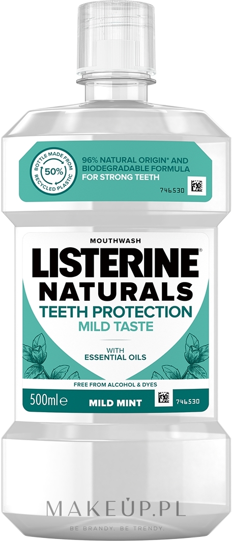 Naturalny płyn do płukania jamy ustnej z olejkami eterycznymi - Listerine Naturals Teeth Protection — Zdjęcie 500 ml