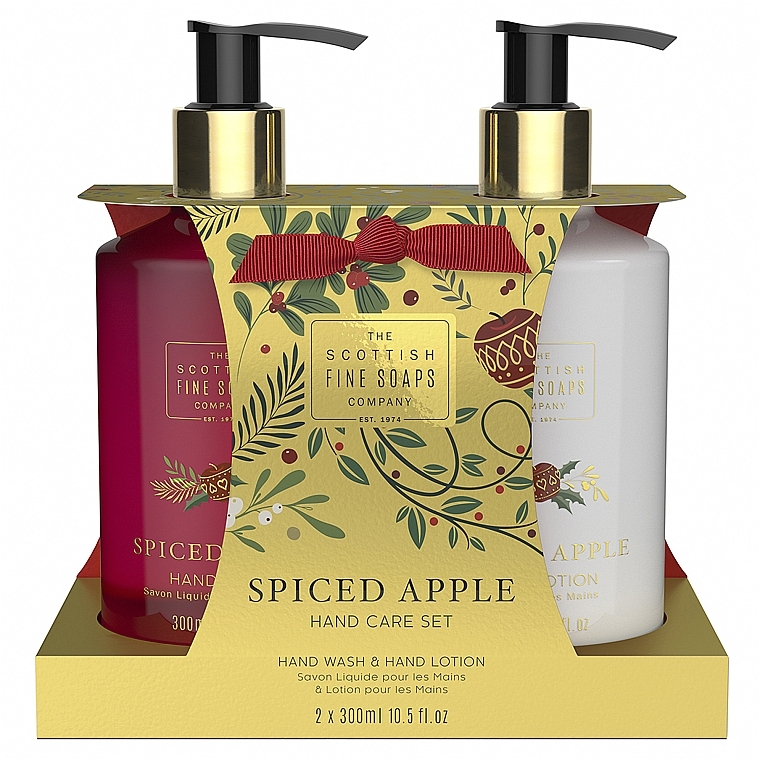 Zestaw - Scottish Fine Soaps Spiced Apple Hand Care Set (h/wash/300ml + h/lot/300ml) — Zdjęcie N1