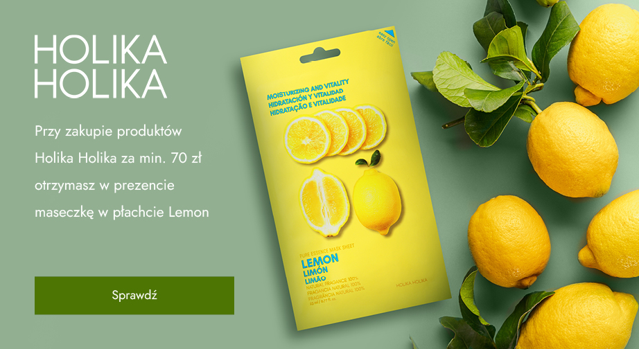 Przy zakupie produktów Holika Holika za min. 70 zł otrzymasz w prezencie maseczkę w płachcie Lemon.