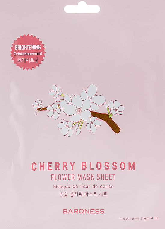 Maska ​​w płachcie - Beauadd Baroness Flower Mask Sheet Cherry Blossom Flowe