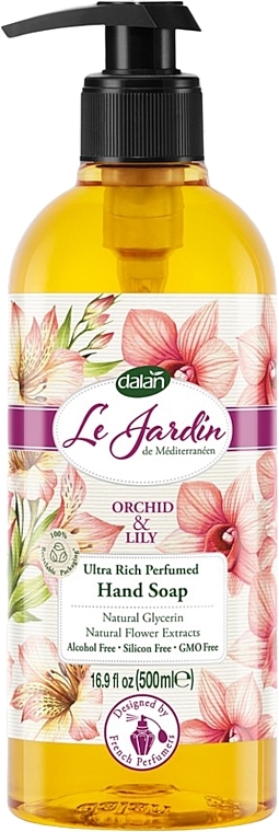 Perfumowane mydło w płynie do rąk Orchidea i Lilia - Dalan Le Jardin Ultra Rich Perfumed Hand Soap Orchid And Lily — Zdjęcie N1