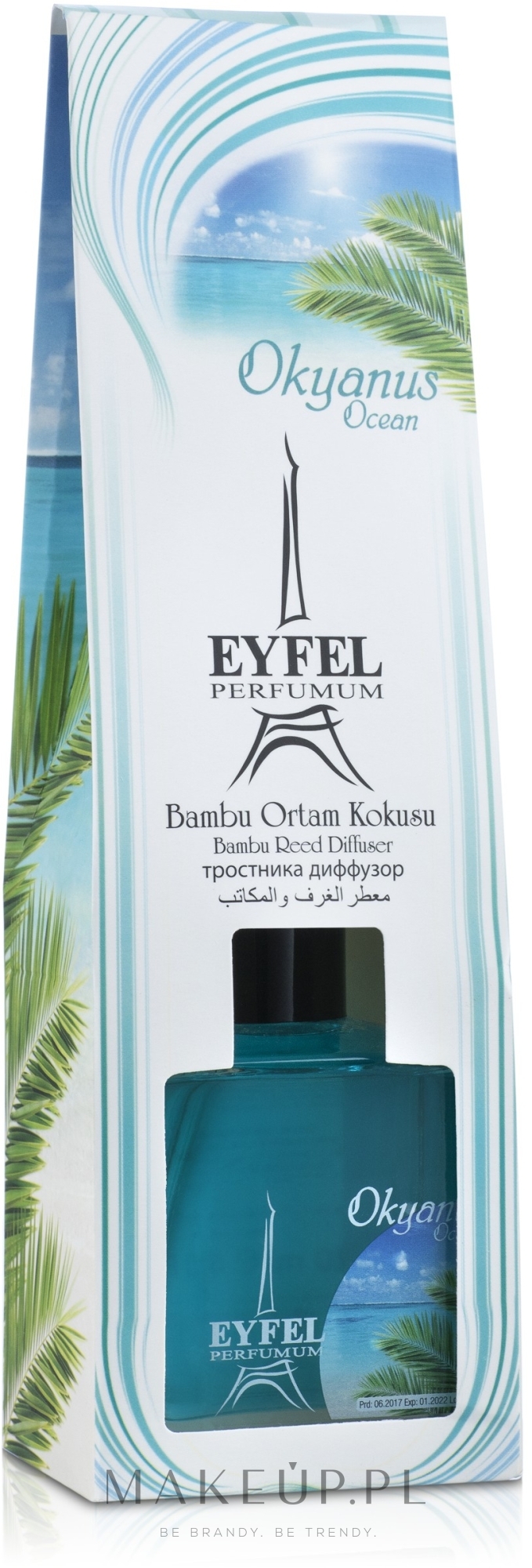 Dyfuzor zapachowy Ocean - Eyfel Perfume Reed Diffuser Ocean — Zdjęcie 120 ml