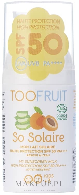 Organiczny balsam przeciwsłoneczny dla dzieci Morela i aloes - Toofruit Protection Sunscreen Milk SPF 50 — Zdjęcie 30 ml