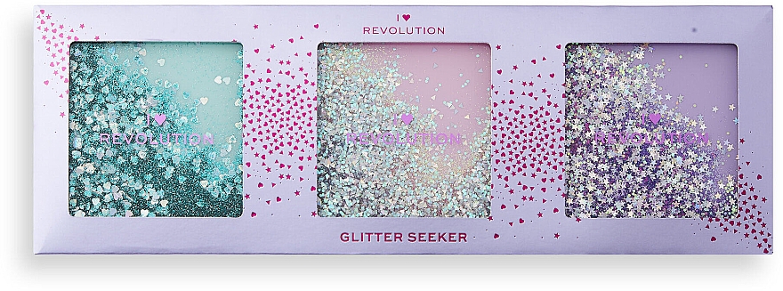 Zestaw - I Heart Revolution Glitter Seeker Set (eye/palette/13.5gx3)
