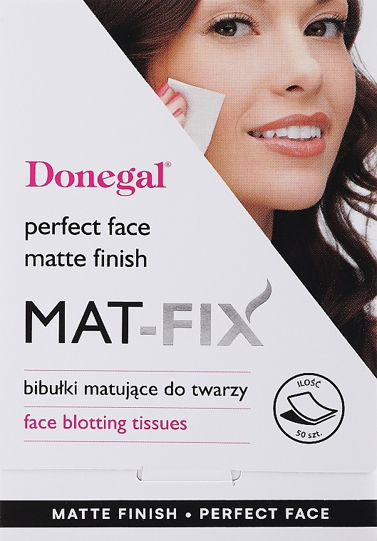Bibułki matujące do twarzy - Donegal Face Blotting Tissues Mat-Fix — Zdjęcie N1