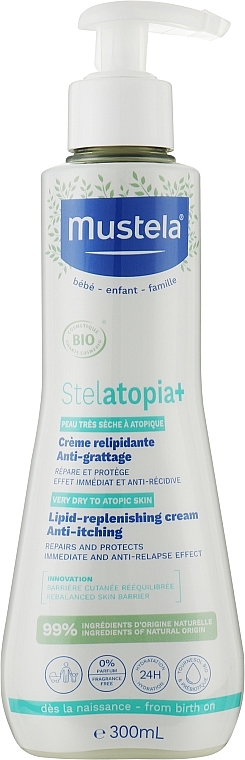 Organiczny lipidowo-naprawczy krem przeciw swędzeniu - Mustela Stelatopia+ Organic Lipid-Replenishing Anti-Itching Cream — Zdjęcie N3