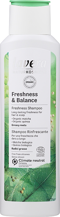 Odświeżający szampon do włosów przetłuszczających się - Lavera Freshness & Balance Shampoo