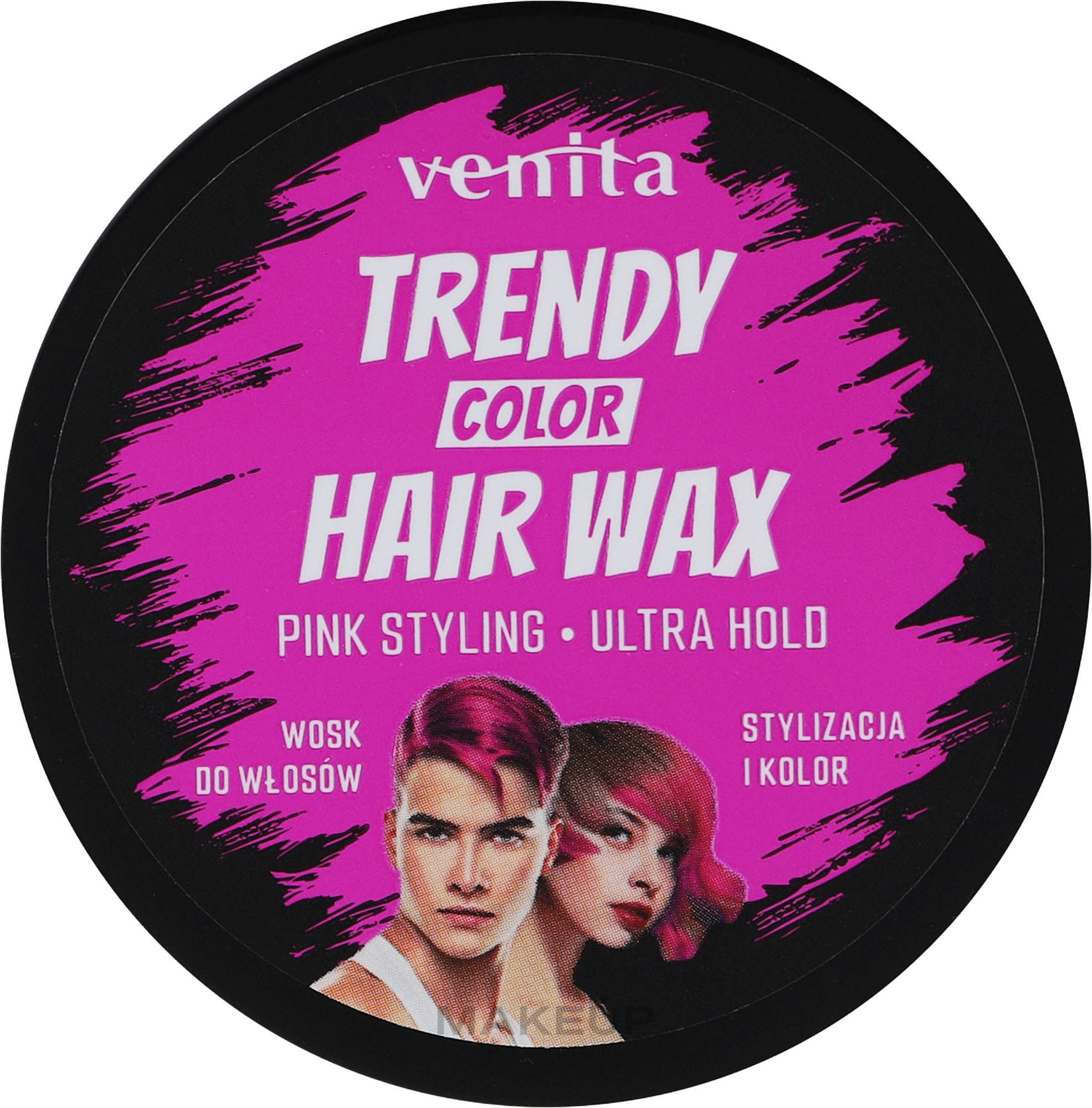 Kolorowy wosk do włosów - Venita Trendy Color Hair Wax — Zdjęcie Pink