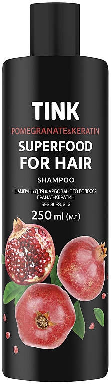 Szampon do włosów farbowanych Granat i keratyna - Tink SuperFood For Hair Pomegranate & Keratin Shampoo — Zdjęcie N1