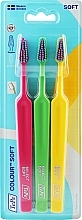 Kup Zestaw szczoteczek do zębów, 3 szt., malinowa + zielona + żółta - TePe Colour Soft