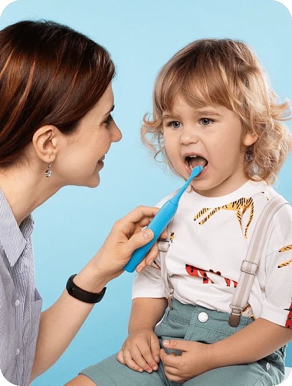 Elektryczna szczoteczka do zębów dla dzieci, niebieska - Smiley Kids — Zdjęcie N3