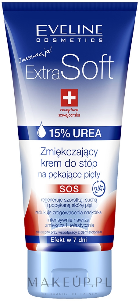 Zmiękczający krem do stóp na pękające pięty, 15% UREA - Eveline Cosmetics Extra Soft — Zdjęcie 100 ml
