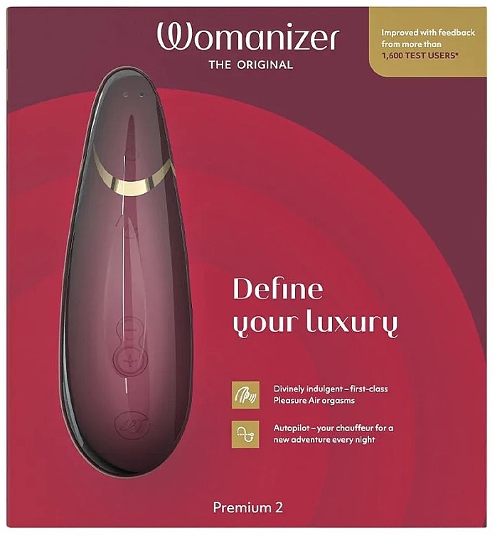 PRZECENA! Podciśnieniowy stymulator łechtaczki, bordowy - Womanizer Premium 2 Bordeaux * — Zdjęcie N1
