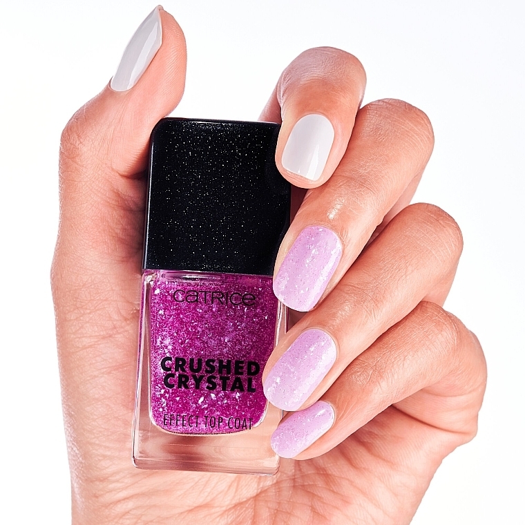 Top coat do paznokci Efekt pokruszonego kryształu - Catrice Crushed Crystal Effect Amethyst Aura Top Coat — Zdjęcie N6