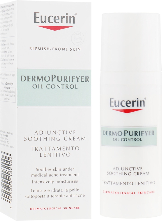 Kojący krem do skóry problematycznej - Eucerin DermoPurifyer Oil Control Adjunctive Soothing Cream — Zdjęcie N1