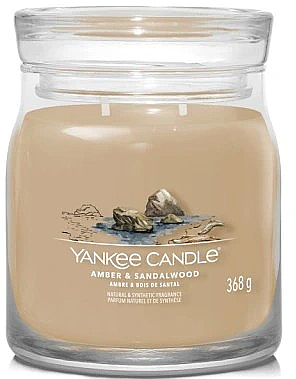 Świeca zapachowa w słoiku Amber & Sandalwood, 2 knoty - Yankee Candle Singnature — Zdjęcie N1