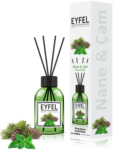 Dyfuzor zapachowy Mięta i Sosna - Eyfel Perfume Reed Diffuser Pine & Mint — Zdjęcie N1