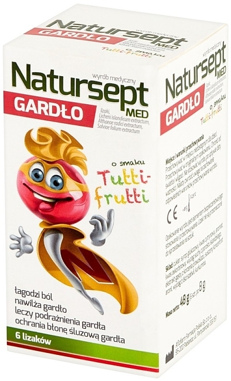 Lizaki na gardło Tutti-Frutti - Aflofarm Natursept Med — Zdjęcie N1