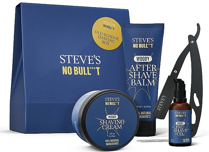 Zestaw, 4 produkty - Steve?s No Bull***t Old School Shaving Box — Zdjęcie N1