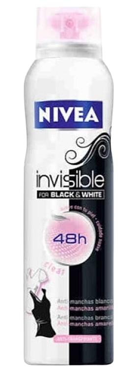 Dezodorant-antyperspirant w sprayu - NIVEA Invisible For Black & White 48H Original  — Zdjęcie N1